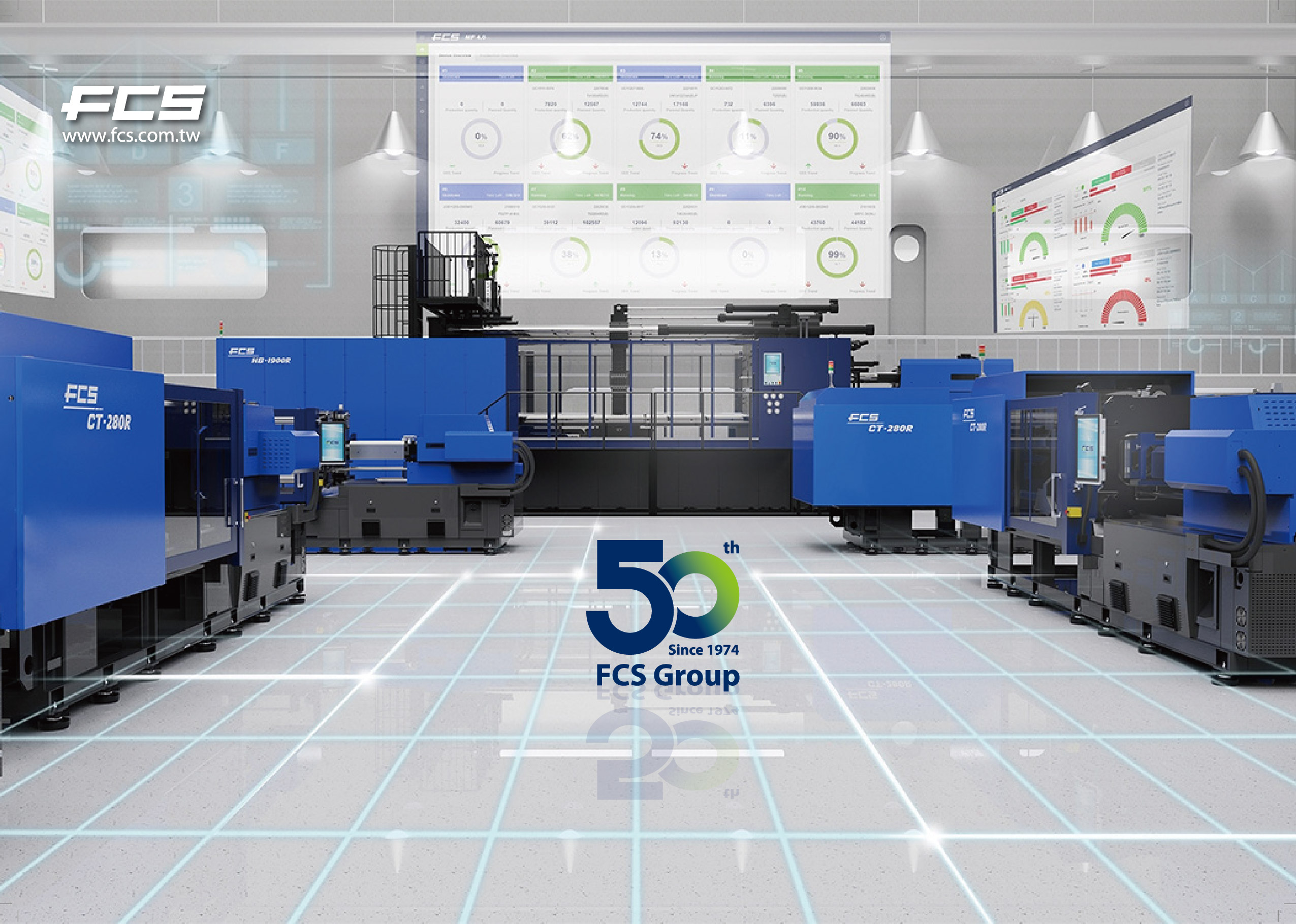 Diagrama conceptual de fabricación inteligente y prácticas sostenibles de FCS